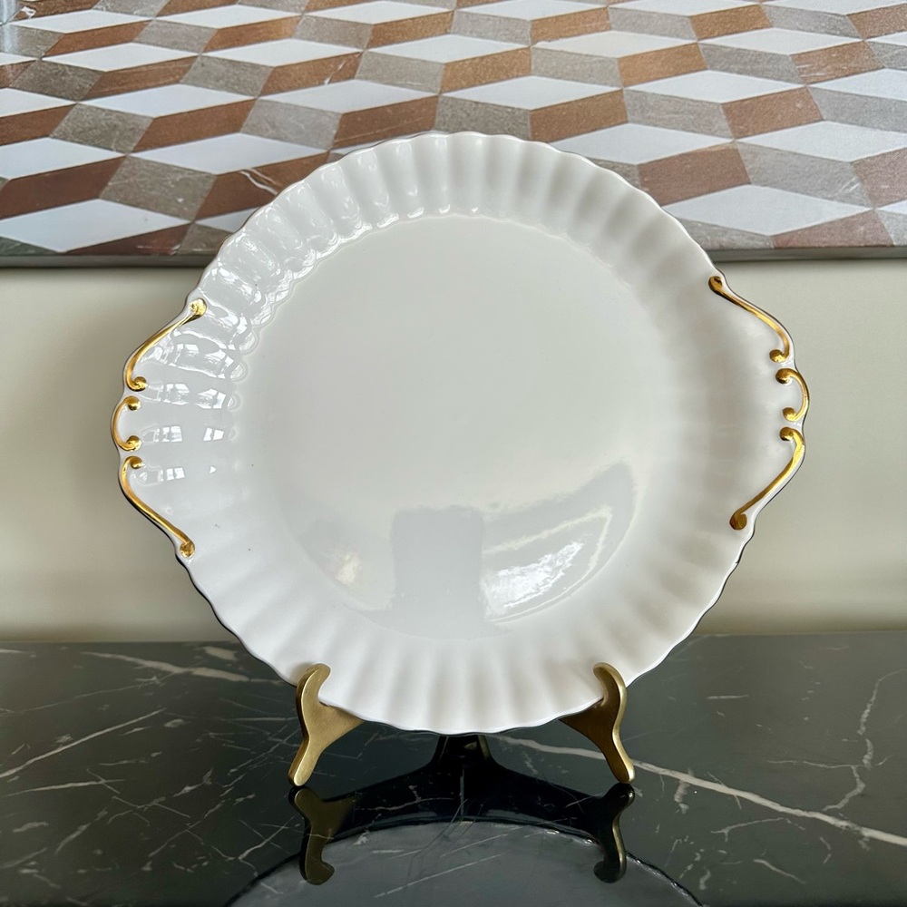 Royal Albert Val D’or Cake Plate Handled Bone China Serving Platter